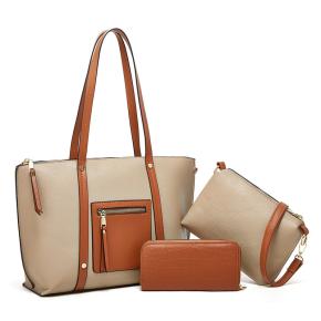 Leather handbag sets 3 piece bag set   tote bag