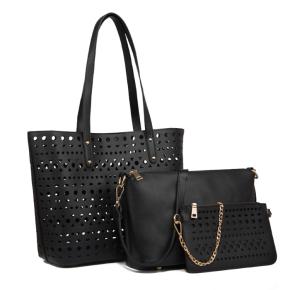 Custom Hollow Out tote designer handbags sets 3pcs ladies 