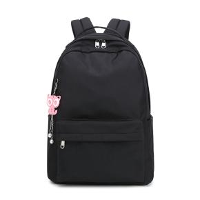 New Black campus backpack solid color school bags