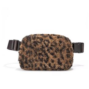 Leopard printing fur material belt bag custom logo multi color chest bags