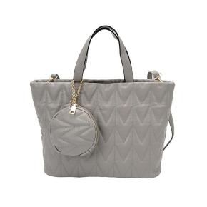 Fashion winter puffer tote handbags with PU 