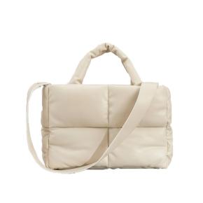 White color high quality puffer handbags large capacity for women