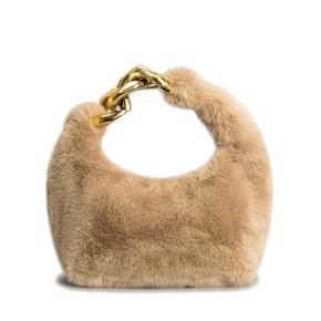 High quality Moon Side Bag Plush Zipper Dumpling Ladies Handbag for women