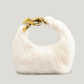 White color Moon Side Bag Plush Zipper Dumpling handbags for ladies