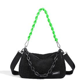 Wool Chain Shoulder Bag